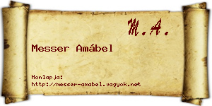 Messer Amábel névjegykártya